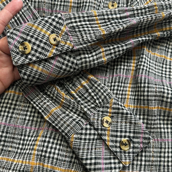 Free People Break My Stride Oversized Plaid Button Down Long Sleeve Size XSmall - Picture 10 of 13